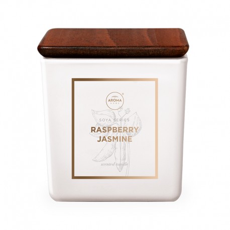 BOUGIE SOJA BLANCHE RASPBERRY JASM. 155G