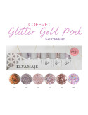 COFFRET DE 6 VERNIS SEMI PERMANENTS ELYA MAJE GLITTER GOLD PINK