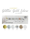 COFFRET 6 VERNIS SEMI PERMANENTS GLITTER GOLD SILVER ELYA MAJE